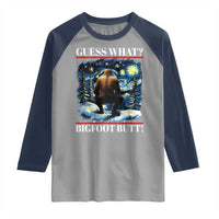Funny Bigfoot Guess What Raglan Shirt Butt Sasquatch Starry Night