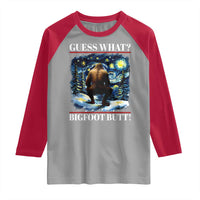 Funny Bigfoot Guess What Raglan Shirt Butt Sasquatch Starry Night