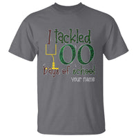 Personalized 100TH Day Of School Football T Shirt Custom Text I Tackled 100 Days Of School
