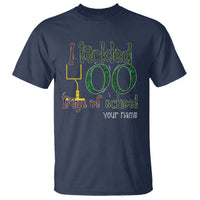 Personalized 100TH Day Of School Football T Shirt Custom Text I Tackled 100 Days Of School