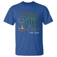 Personalized 100TH Day Of School Football T Shirt Custom Text I Tackled 100 Days Of School