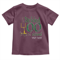 Personalized 100TH Day Of School Football Toddler T Shirt Custom Text I Tackled 100 Days Of School