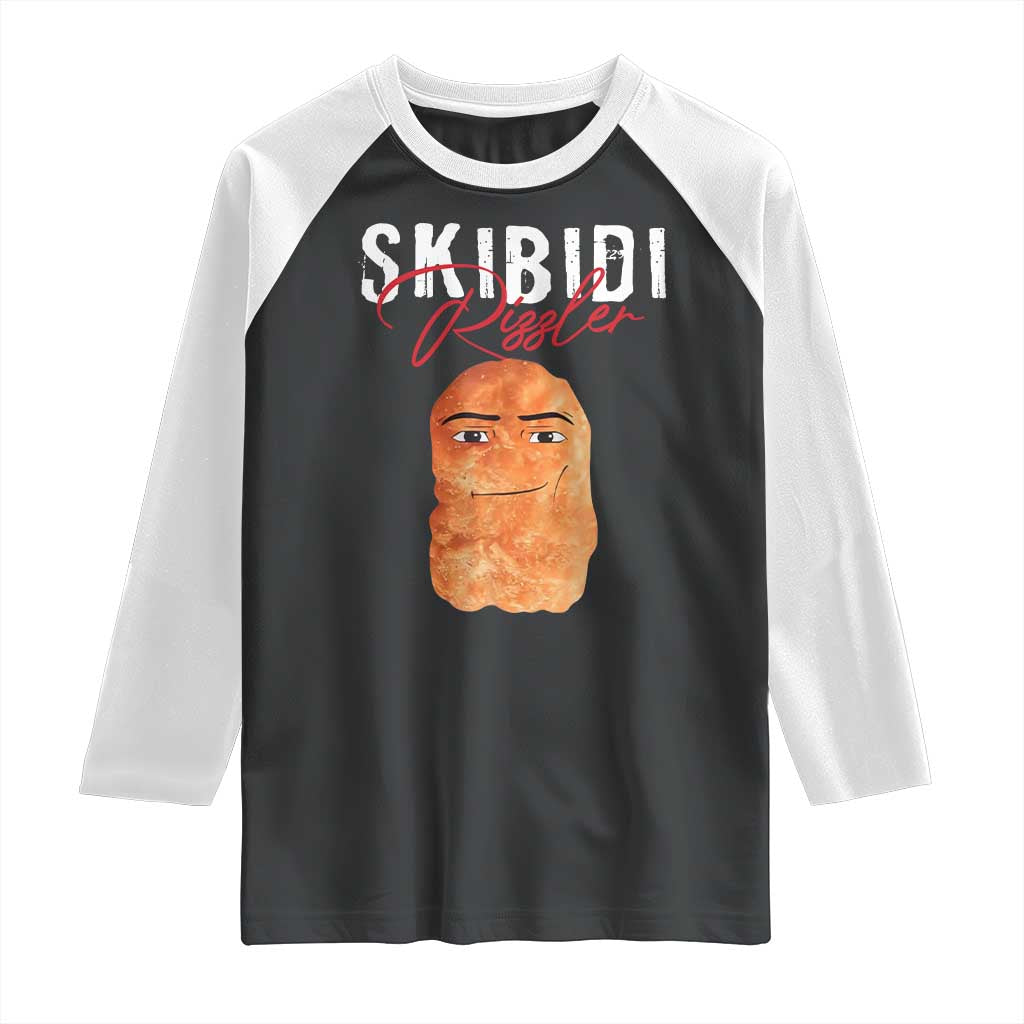 Funny Skibidi Toilet Rizzler Raglan Shirt Brainrot Memes Rizz
