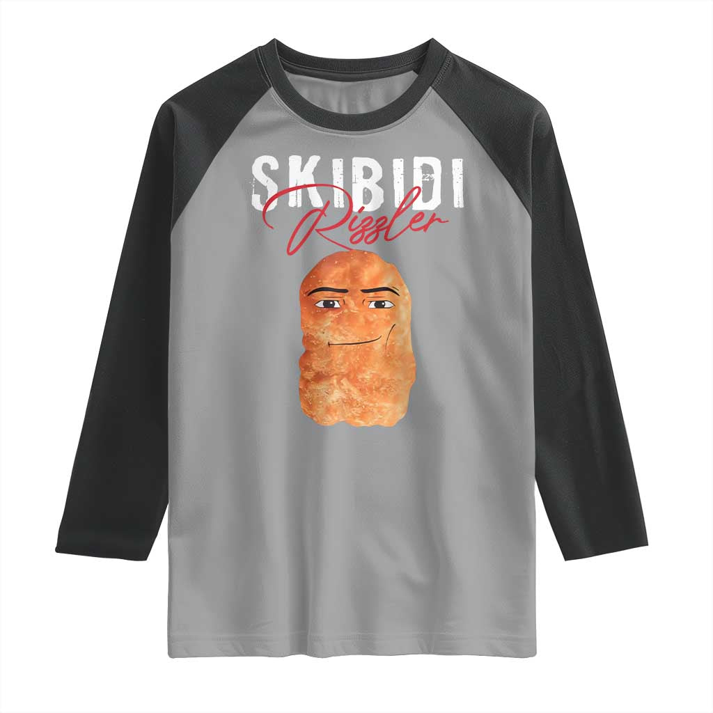Funny Skibidi Toilet Rizzler Raglan Shirt Brainrot Memes Rizz