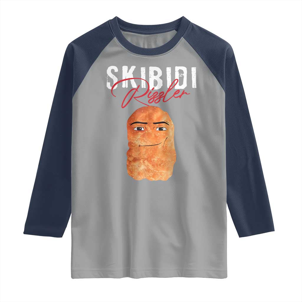 Funny Skibidi Toilet Rizzler Raglan Shirt Brainrot Memes Rizz