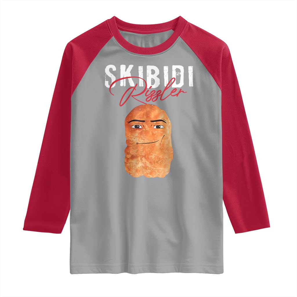 Funny Skibidi Toilet Rizzler Raglan Shirt Brainrot Memes Rizz