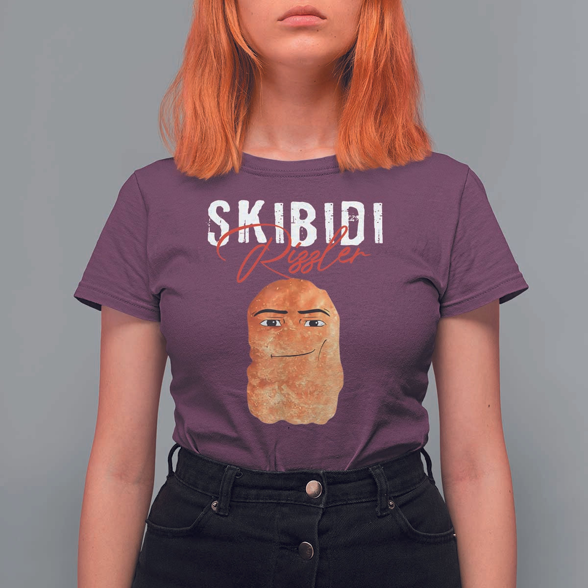 Funny Skibidi Toilet Rizzler T Shirt For Women Brainrot Memes Rizz - Wonder Print Shop
