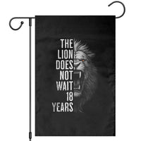 Funny The Lion Does Not Wait 18 Years Garden Flag Lion Meme Gen Z Alpha - Wonder Print Shop