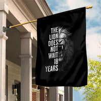 Funny The Lion Does Not Wait 18 Years Garden Flag Lion Meme Gen Z Alpha - Wonder Print Shop