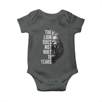 Funny The Lion Does Not Wait 18 Years Baby Onesie Lion Meme Gen Z Alpha - Wonder Print Shop