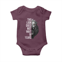 Funny The Lion Does Not Wait 18 Years Baby Onesie Lion Meme Gen Z Alpha - Wonder Print Shop