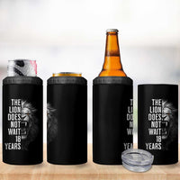 Funny The Lion Does Not Wait 18 Years 4 in 1 Can Cooler Tumbler Lion Meme Gen Z Alpha - Wonder Print Shop