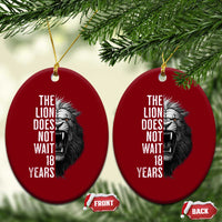 Funny The Lion Does Not Wait 18 Years Ceramic Ornament Lion Meme Gen Z Alpha - Wonder Print Shop