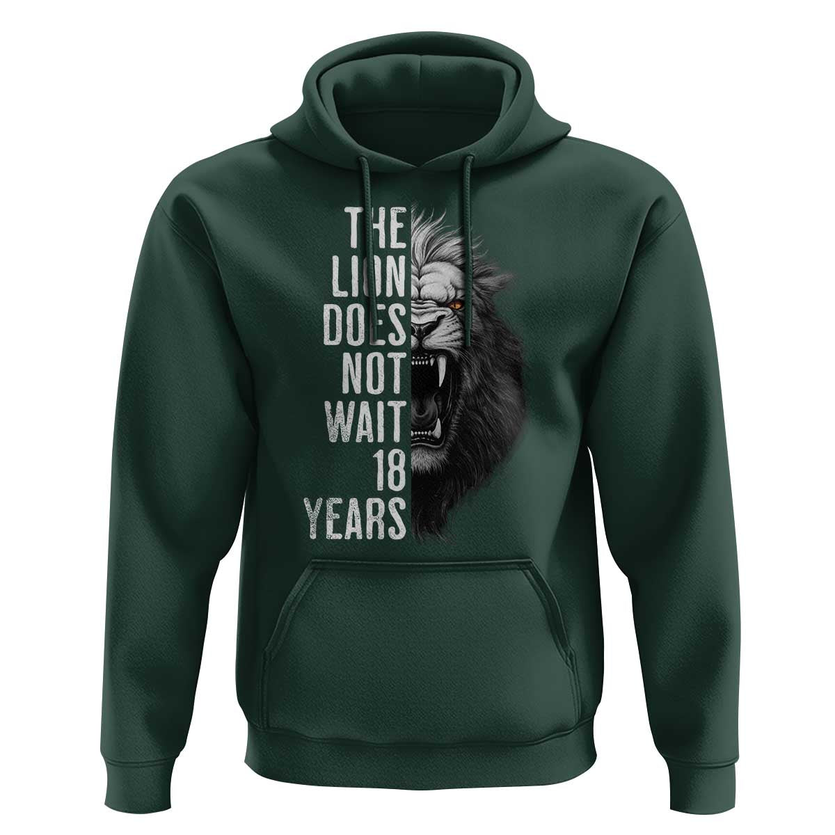 Funny The Lion Does Not Wait 18 Years Hoodie Lion Meme Gen Z Alpha - Wonder Print Shop