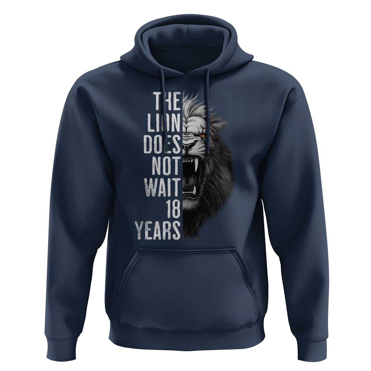 Funny The Lion Does Not Wait 18 Years Hoodie Lion Meme Gen Z Alpha - Wonder Print Shop