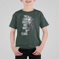 Funny The Lion Does Not Wait 18 Years T Shirt For Kid Lion Meme Gen Z Alpha - Wonder Print Shop
