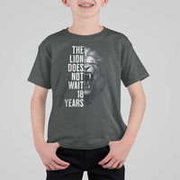 Funny The Lion Does Not Wait 18 Years T Shirt For Kid Lion Meme Gen Z Alpha - Wonder Print Shop