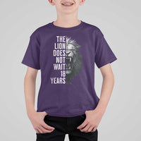 Funny The Lion Does Not Wait 18 Years T Shirt For Kid Lion Meme Gen Z Alpha - Wonder Print Shop