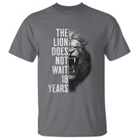 Funny The Lion Does Not Wait 18 Years T Shirt Lion Meme Gen Z Alpha - Wonder Print Shop