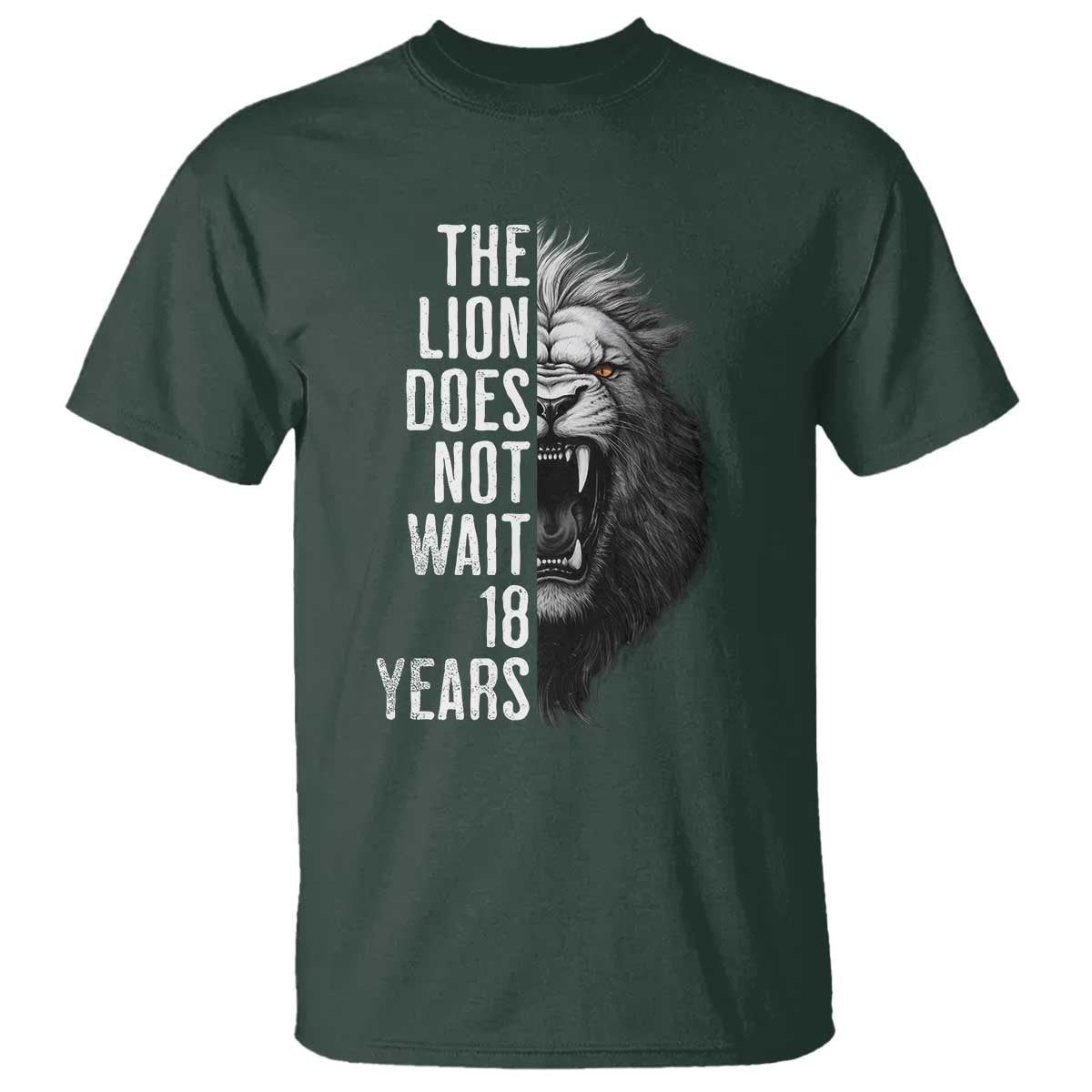 Funny The Lion Does Not Wait 18 Years T Shirt Lion Meme Gen Z Alpha - Wonder Print Shop