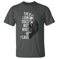 Funny The Lion Does Not Wait 18 Years T Shirt Lion Meme Gen Z Alpha - Wonder Print Shop