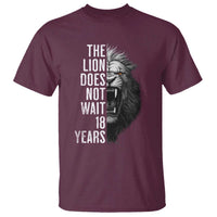 Funny The Lion Does Not Wait 18 Years T Shirt Lion Meme Gen Z Alpha - Wonder Print Shop