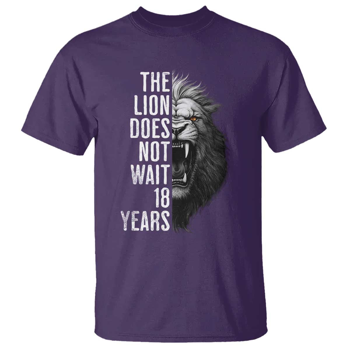 Funny The Lion Does Not Wait 18 Years T Shirt Lion Meme Gen Z Alpha - Wonder Print Shop