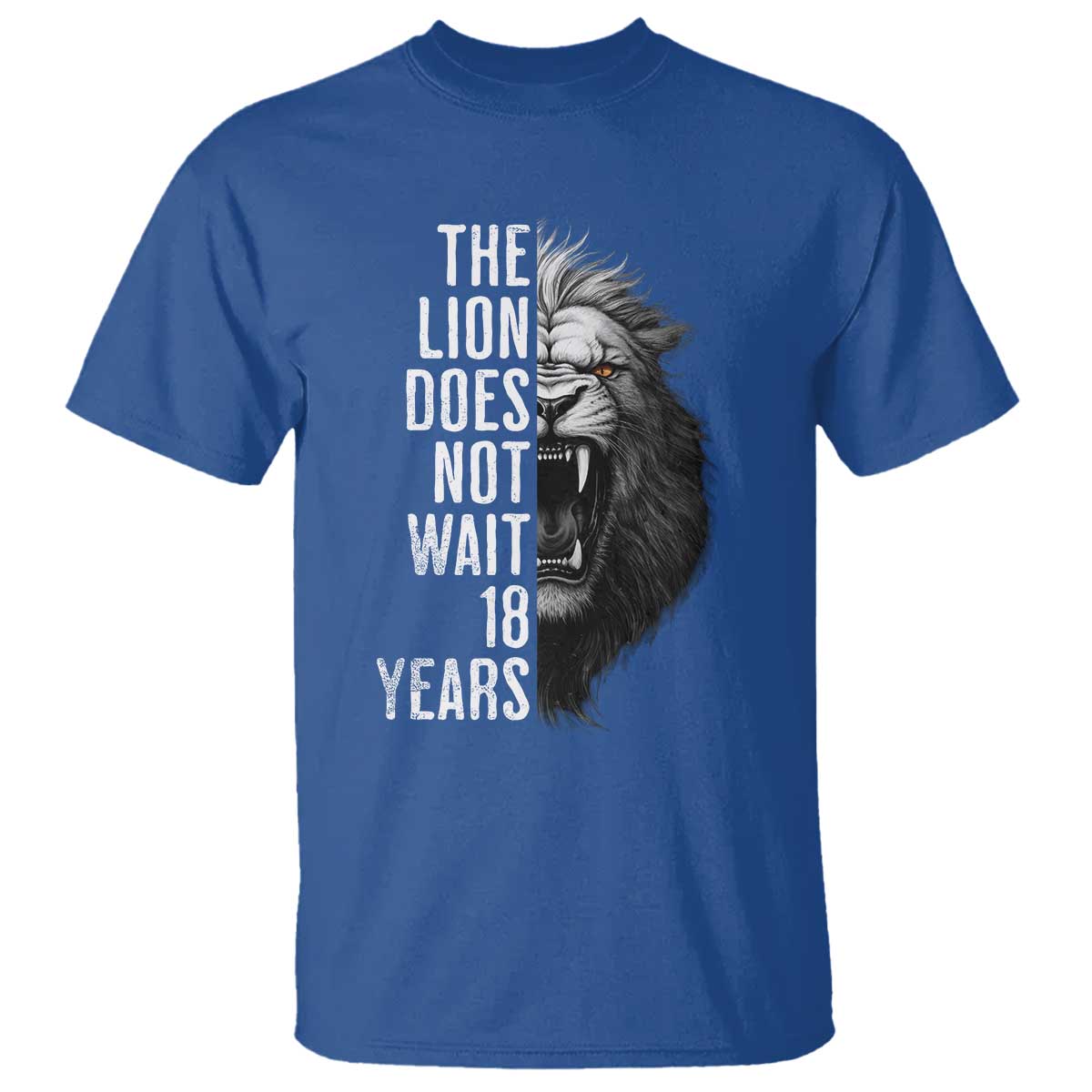 Funny The Lion Does Not Wait 18 Years T Shirt Lion Meme Gen Z Alpha - Wonder Print Shop