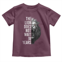 Funny The Lion Does Not Wait 18 Years Toddler T Shirt Lion Meme Gen Z Alpha - Wonder Print Shop