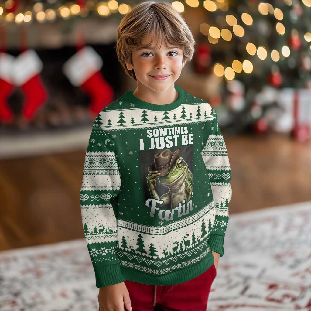Funny Sometimes I Just Be Fartin Cowboy Frog Ugly Christmas Sweater - Wonder Print Shop