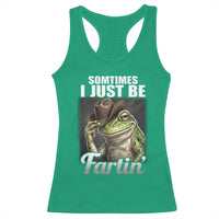 Funny Sometimes I Just Be Fartin Cowboy Frog Racerback Tank Top - Wonder Print Shop
