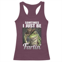 Funny Sometimes I Just Be Fartin Cowboy Frog Racerback Tank Top - Wonder Print Shop