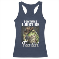 Funny Sometimes I Just Be Fartin Cowboy Frog Racerback Tank Top - Wonder Print Shop
