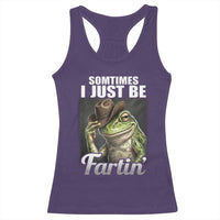 Funny Sometimes I Just Be Fartin Cowboy Frog Racerback Tank Top - Wonder Print Shop