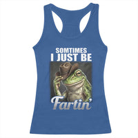 Funny Sometimes I Just Be Fartin Cowboy Frog Racerback Tank Top - Wonder Print Shop