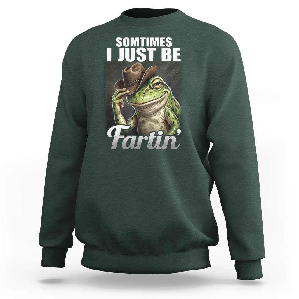 Funny Sometimes I Just Be Fartin Cowboy Frog Sweatshirt - Wonder Print Shop