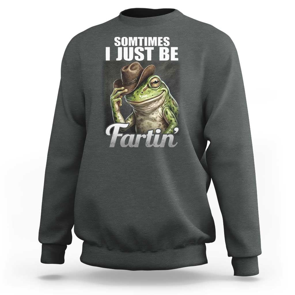 Funny Sometimes I Just Be Fartin Cowboy Frog Sweatshirt - Wonder Print Shop