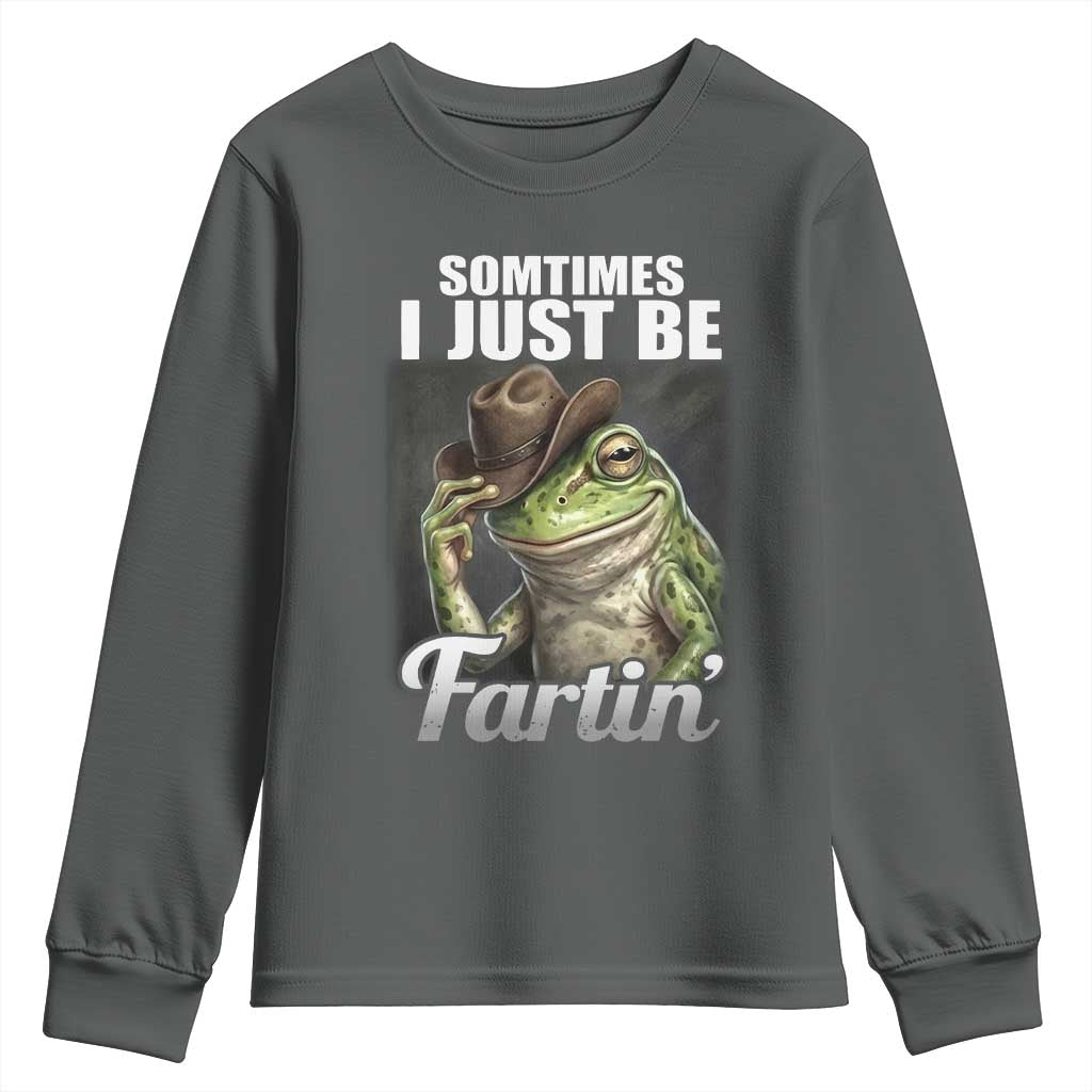 Funny Sometimes I Just Be Fartin Cowboy Frog Youth Sweatshirt - Wonder Print Shop