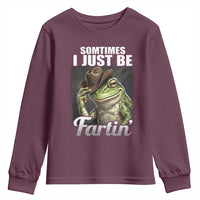 Funny Sometimes I Just Be Fartin Cowboy Frog Youth Sweatshirt - Wonder Print Shop