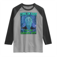Funny Come On Baby Turn The Lights Off Raglan Shirt Dance Club Meme - Wonder Print Shop