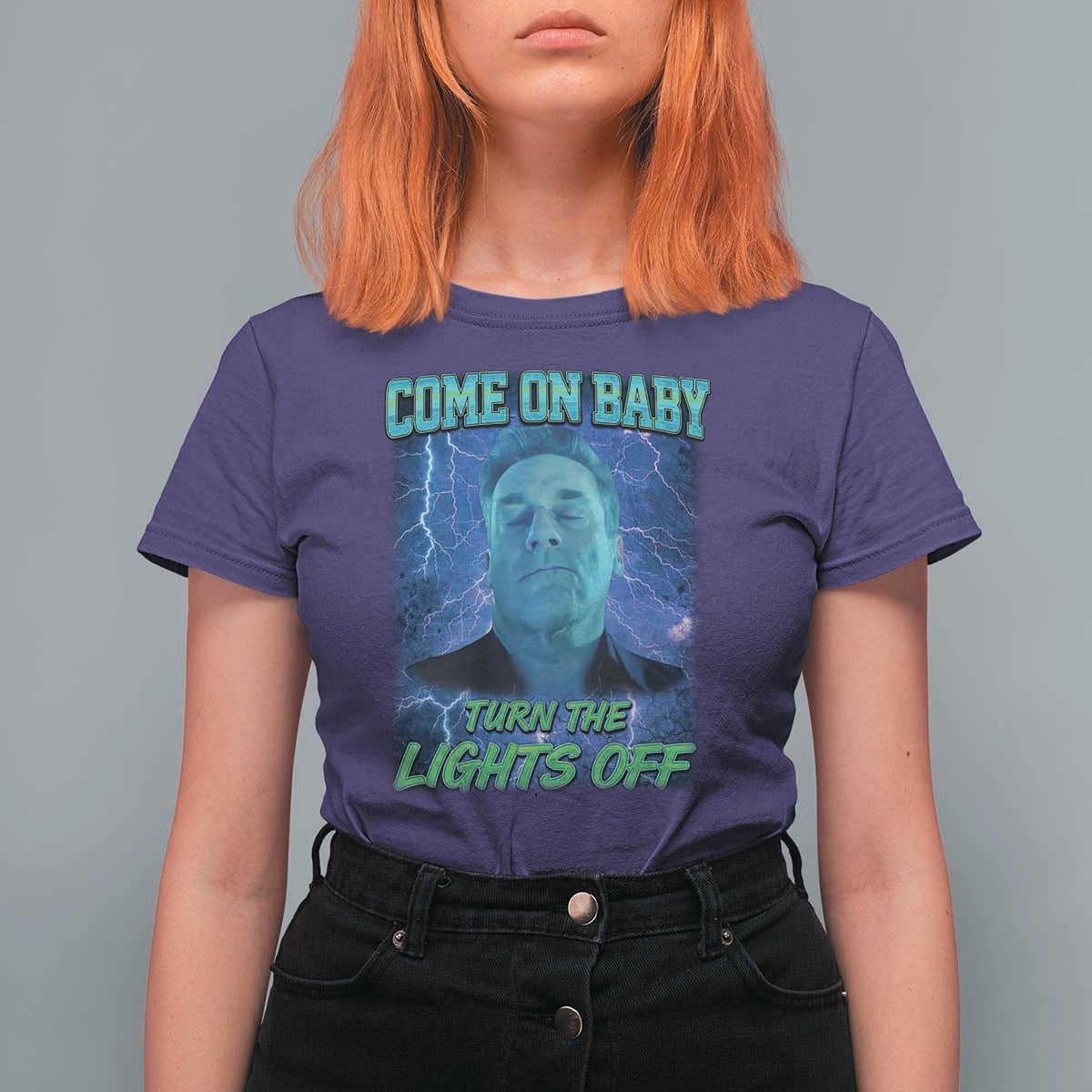 Funny Come On Baby Turn The Lights Off T Shirt For Women Dance Club Meme - Wonder Print Shop