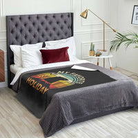Funny Groundhog Day Throw Blanket My Favorite Holiday Retro Vintage Woodchuck - Wonder Print Shop