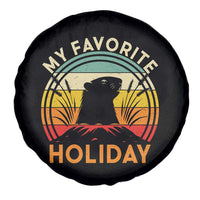 Funny Groundhog Day Spare Tire Cover My Favorite Holiday Retro Vintage Woodchuck - Wonder Print Shop