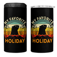 Funny Groundhog Day 4 in 1 Can Cooler Tumbler My Favorite Holiday Retro Vintage Woodchuck - Wonder Print Shop