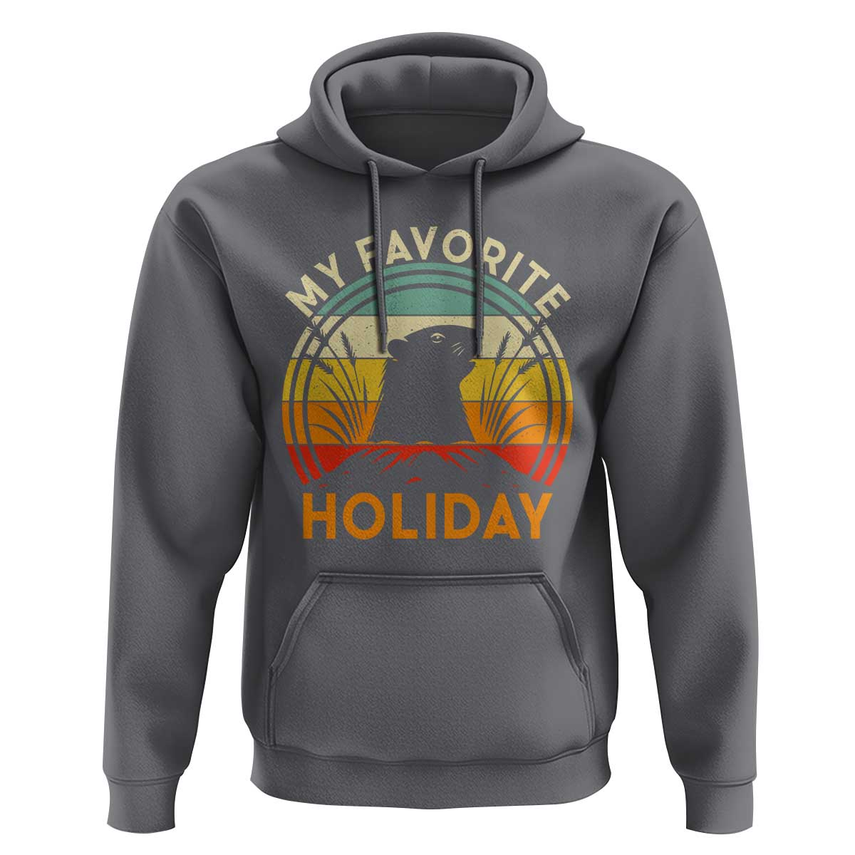 Funny Groundhog Day Hoodie My Favorite Holiday Retro Vintage Woodchuck - Wonder Print Shop