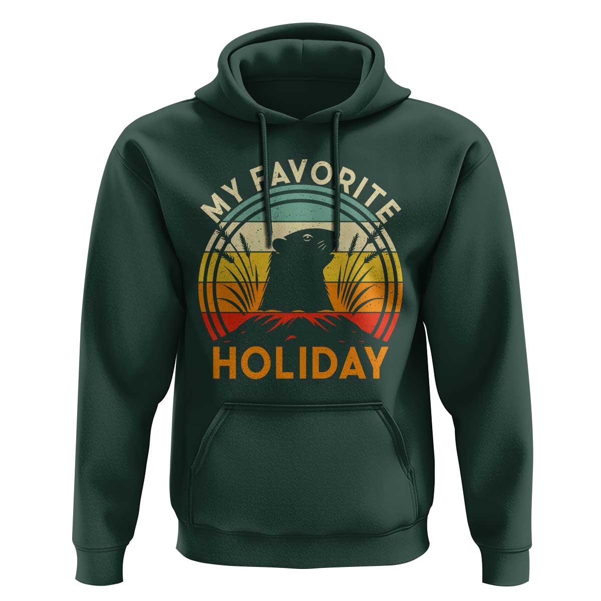 Funny Groundhog Day Hoodie My Favorite Holiday Retro Vintage Woodchuck - Wonder Print Shop