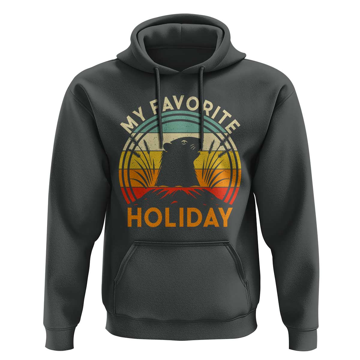 Funny Groundhog Day Hoodie My Favorite Holiday Retro Vintage Woodchuck - Wonder Print Shop