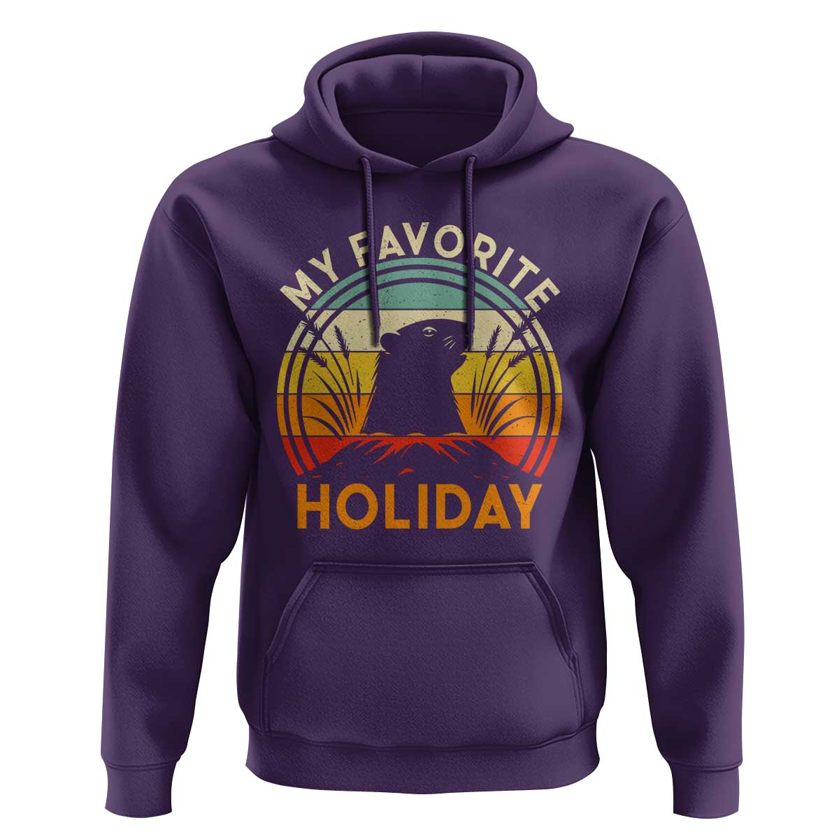 Funny Groundhog Day Hoodie My Favorite Holiday Retro Vintage Woodchuck - Wonder Print Shop