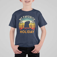 Funny Groundhog Day T Shirt For Kid My Favorite Holiday Retro Vintage Woodchuck - Wonder Print Shop