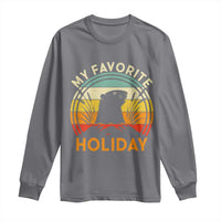 Funny Groundhog Day Long Sleeve Shirt My Favorite Holiday Retro Vintage Woodchuck - Wonder Print Shop